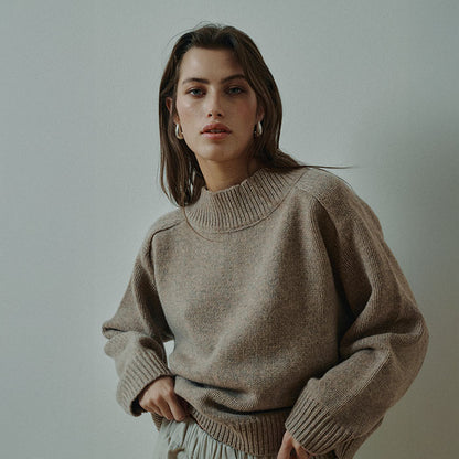 Silje Pullover | Beige Melange