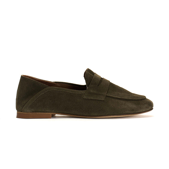 Lindsay Suede Loafers | Moss Green