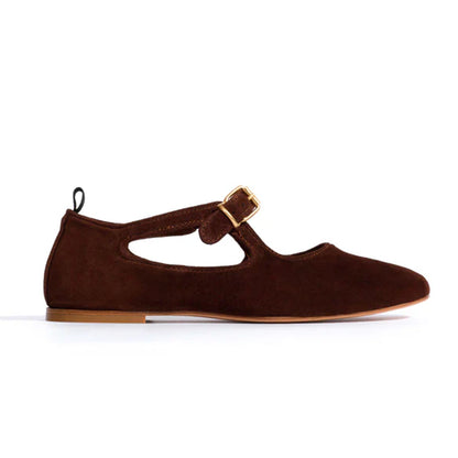 Praise Suede Ballerina | Chocolate