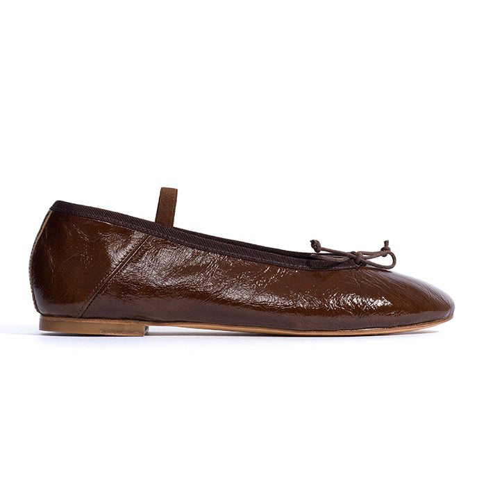 Rhina Polished Ballerina | Caramel Brown