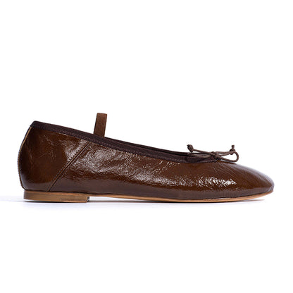 Rhina Polished Ballerina | Caramel Brown
