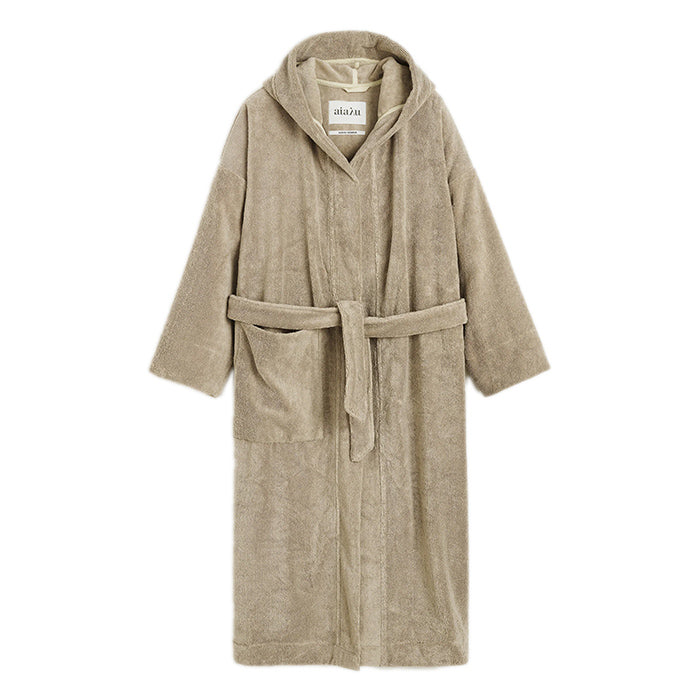 Hooded Bathrobe Terry | Dried Linen