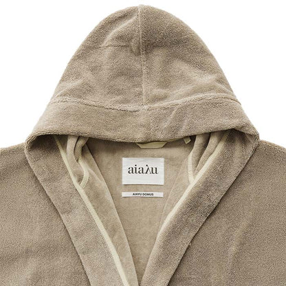 Hooded Bathrobe Terry | Dried Linen