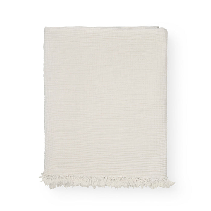 Undyed Cotton Throw, Pure Ecru