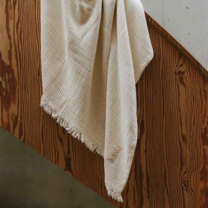 Undyed Cotton Throw, Pure Ecru