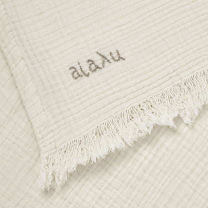 Undyed Cotton Throw, Pure Ecru