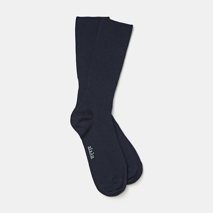 Wool Rib Socks, Navy