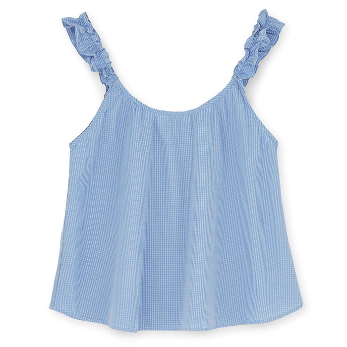 Frill Top Check, Mix Blue