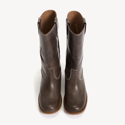 Julia Gaucho støvle | Dark Brown