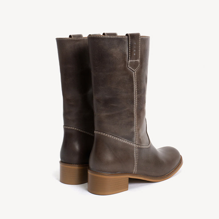 Julia Gaucho støvle | Dark Brown