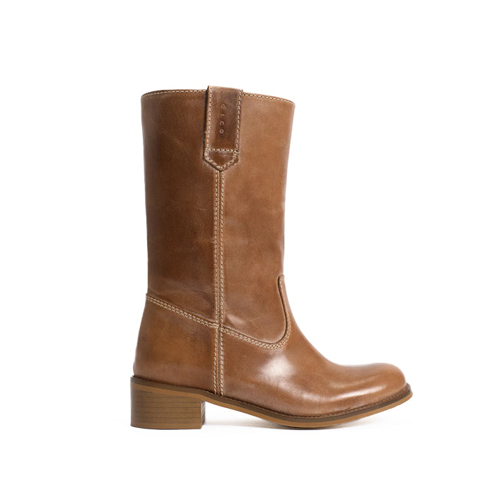 Julie Gaucho støvle | Dark Tan