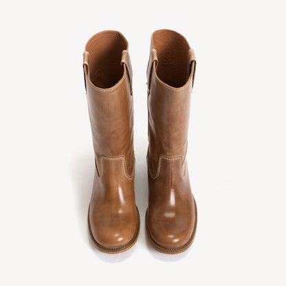 Julie Gaucho støvle | Dark Tan