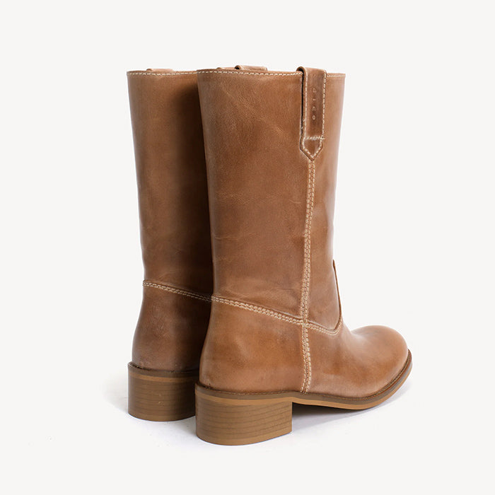 Julie Gaucho støvle | Dark Tan