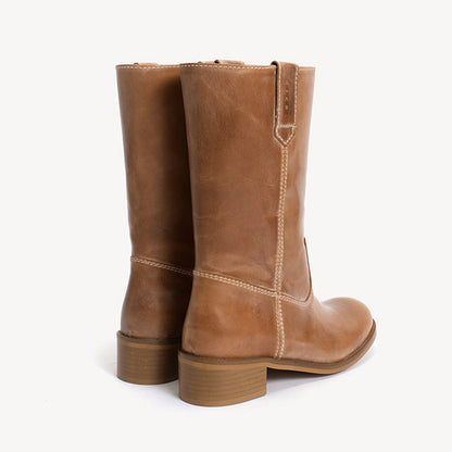 Julie Gaucho støvle | Dark Tan