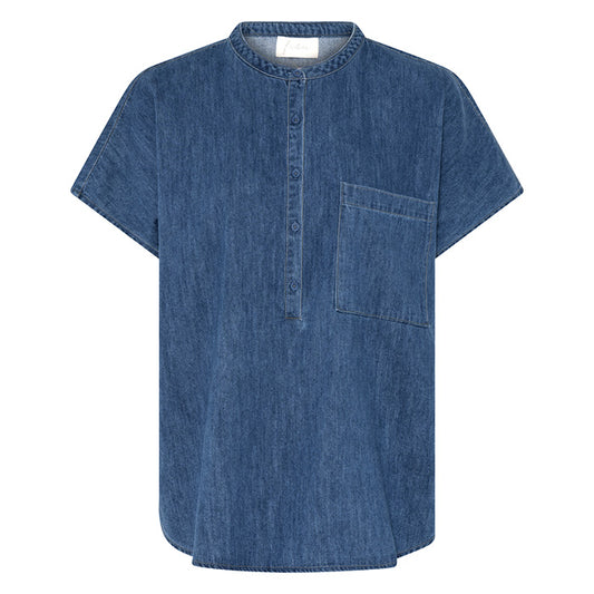 Colombo kortærmet denimskjorte, Medium Blue