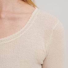 Indlæs billede til gallerivisning Lace merinobluse, Ecru
