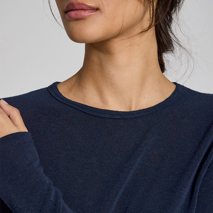 Thyra Wool Top | Midnight Blue