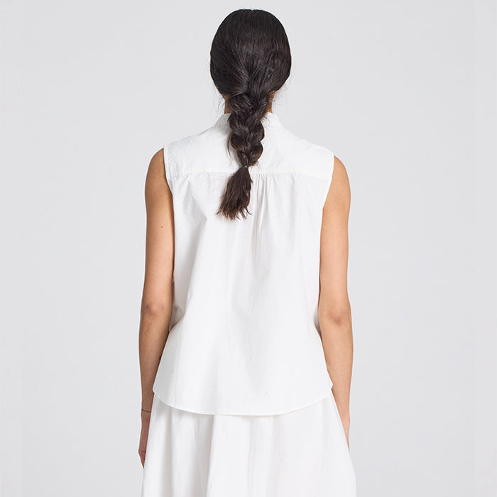 Elisa Poplin top | Hvid