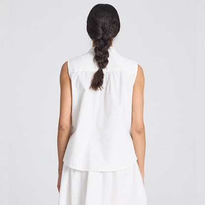 Elisa Poplin top | Hvid