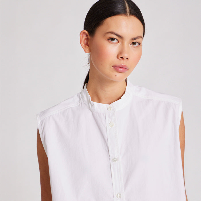 Elisa Poplin top | Hvid