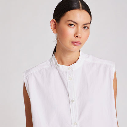 Elisa Poplin top | Hvid
