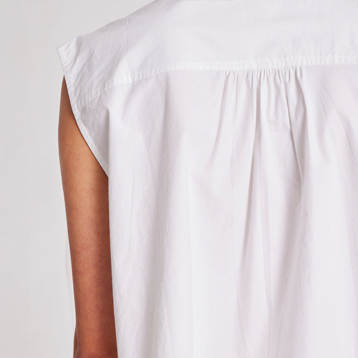 Elisa Poplin top | Hvid