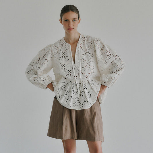 Harmony 3/4 Blouse | White