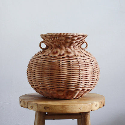 Flettet rund vase | Rattan