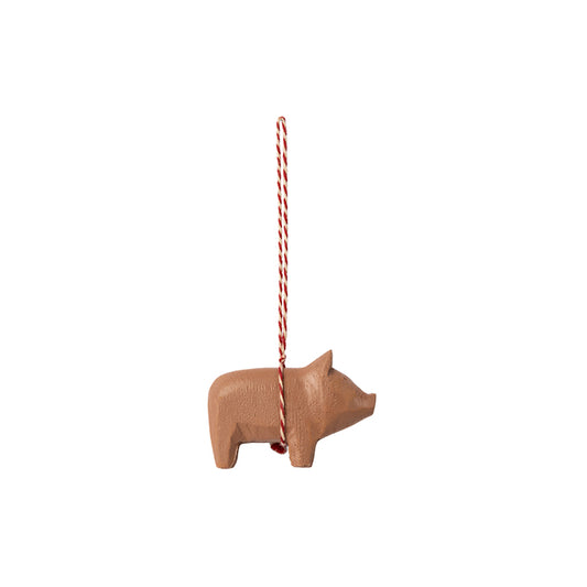 Træ ornament | Rosa gris