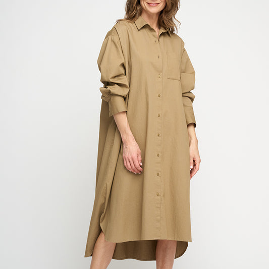 Floret skjortekjole, Khaki Brown