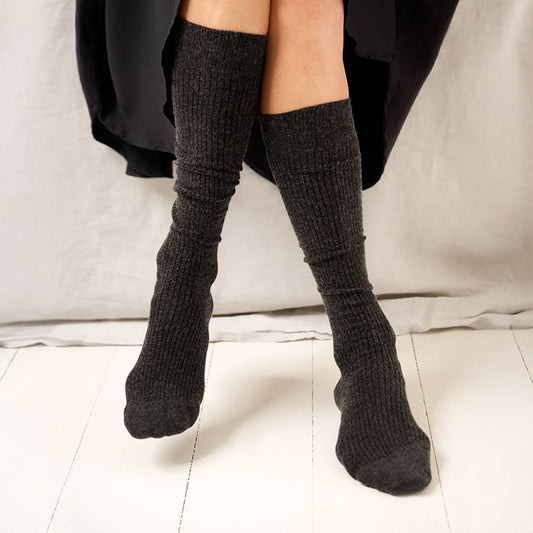 Woollie strømper | Charcoal Melange