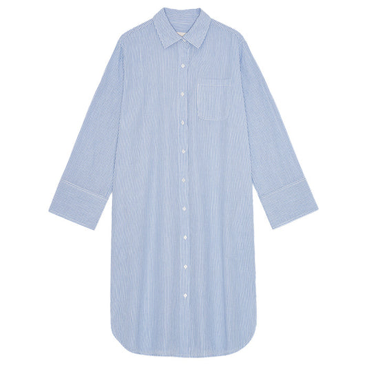 Athena stribet skjortekjole | Heaven Blue