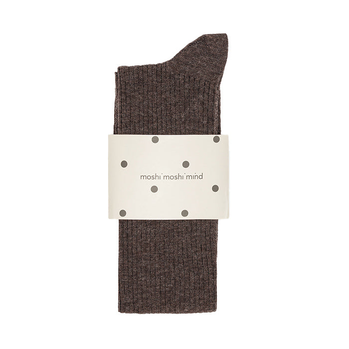 Rib knæstrømper | Brown Melange