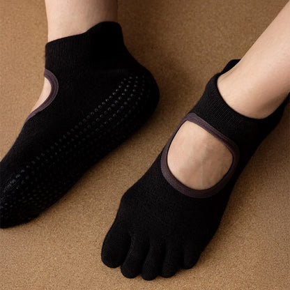 Anti-slip tåstrømper | Dark Brown