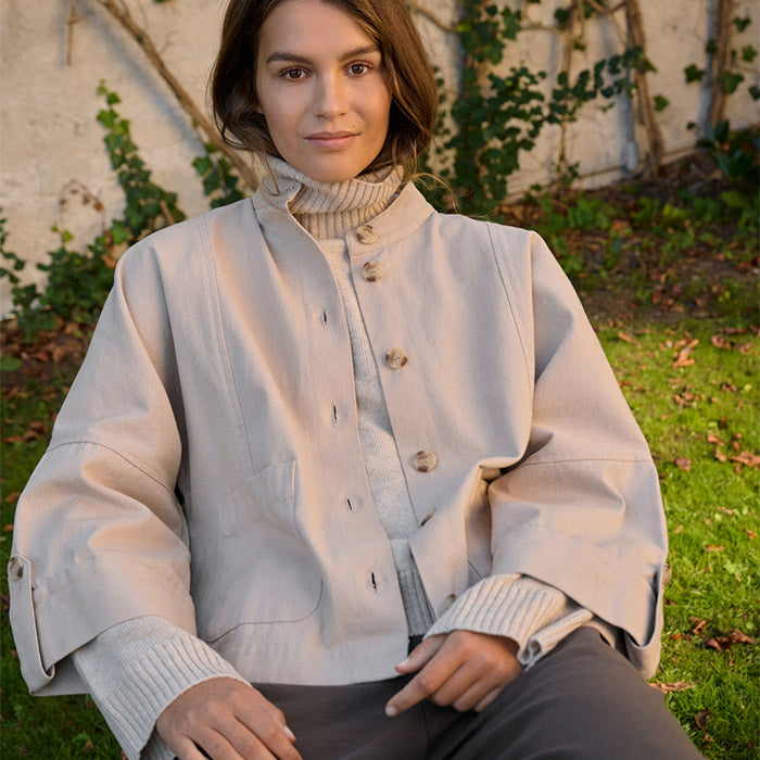 Bloom canvas jakke | Pure Beige