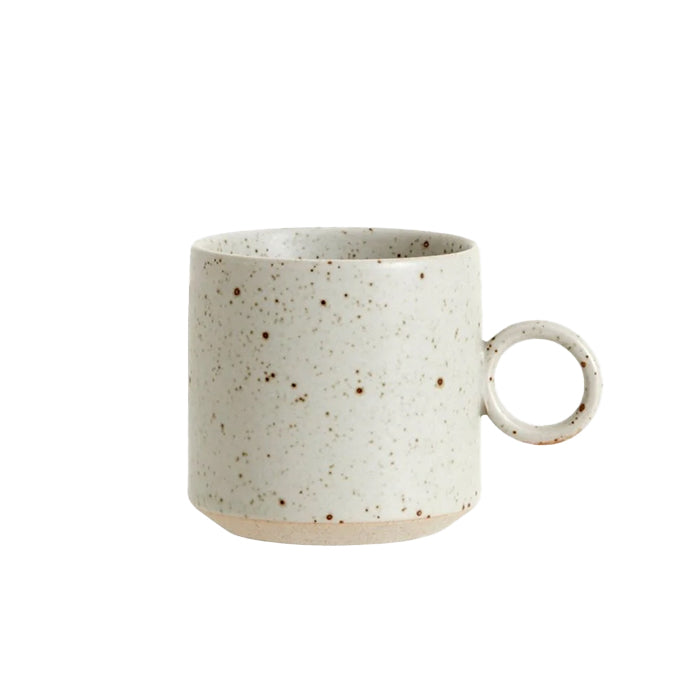 Højt stentøjskrus | Creme