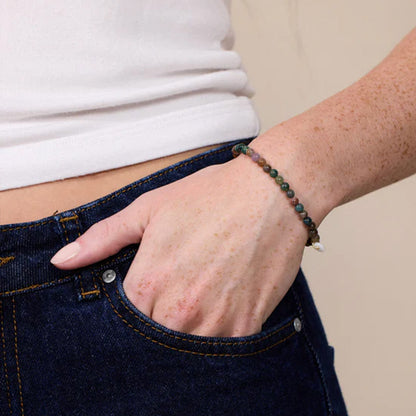 Krystal armbånd 4mm | Indian Agate