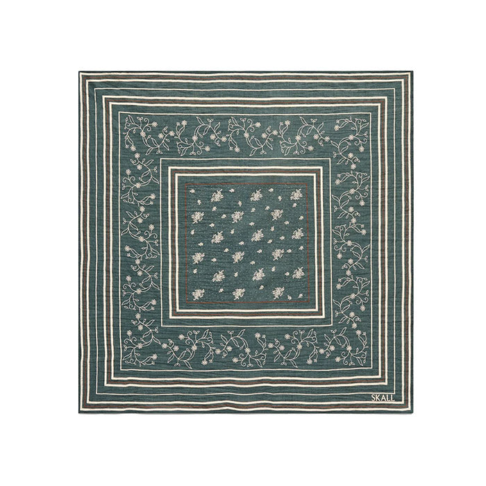 Classic scarf 55x55 | Dark green/brown