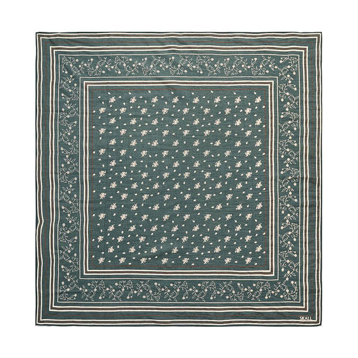 Classic scarf 90x90 | Dark green/brown