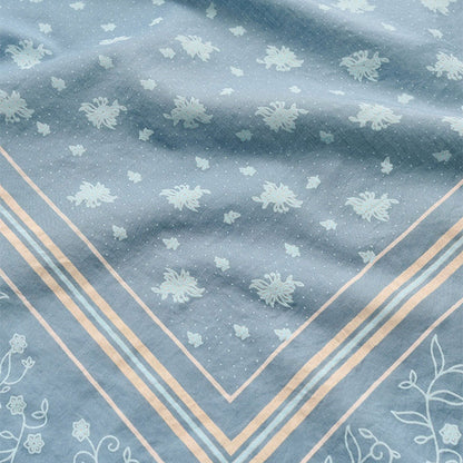 Classic scarf 90x90 | Stormblue/beige