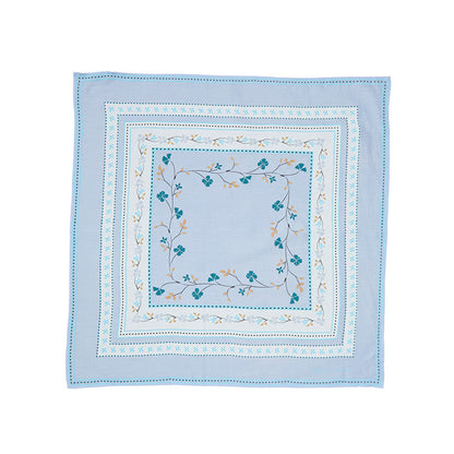 Floral scarf 55x55 | Aqua