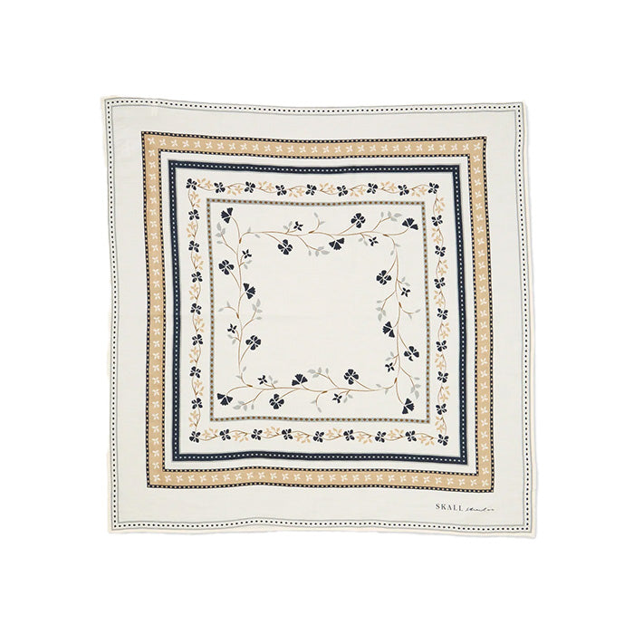 Floral scarf 55x55 | Ivory