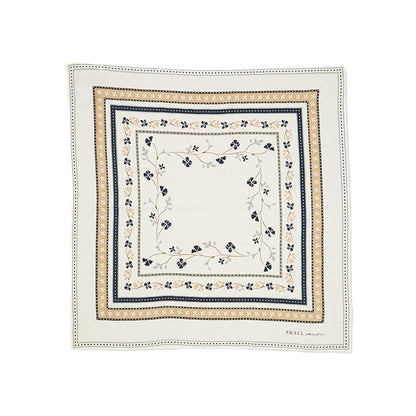Floral scarf 55x55 | Ivory