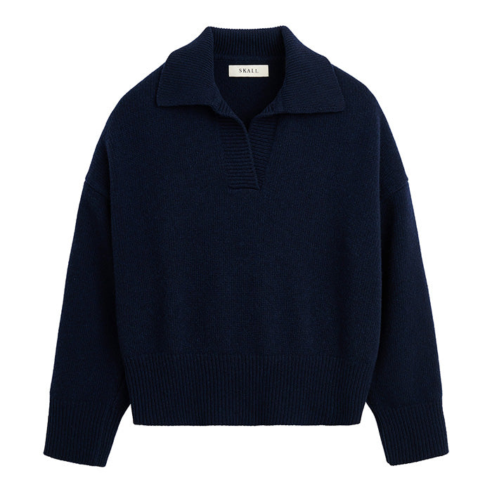 Dean V-neck Jumper | Navy