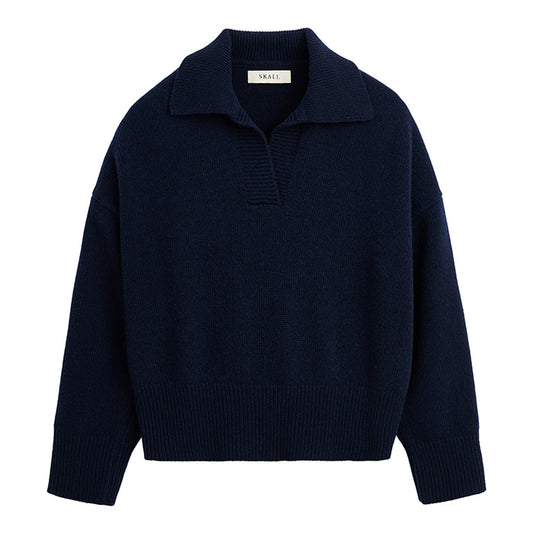 Dean V-neck Jumper | Navy