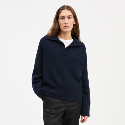 Dean V-neck Jumper | Navy