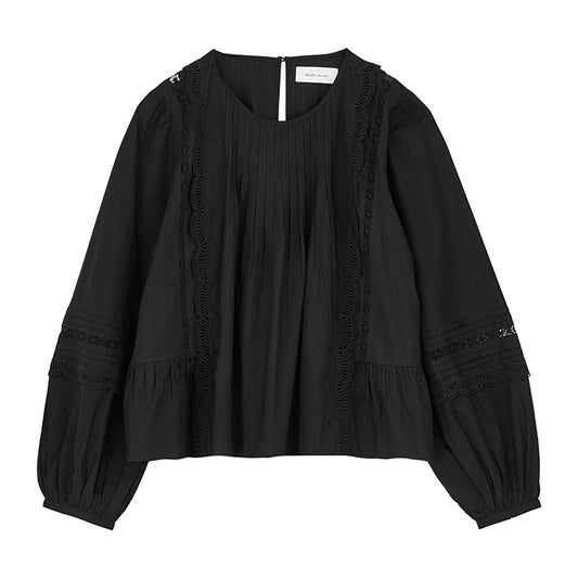 Leaf bluse | Sort