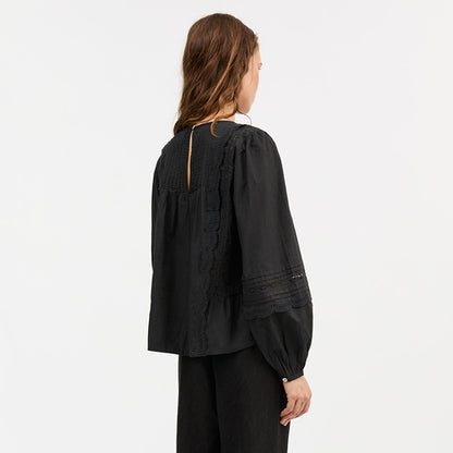 Leaf bluse | Sort