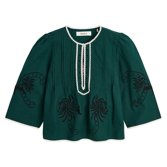 Irma bluse | Deep green