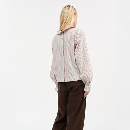 Cornflower skjorte | Raspberry stripe